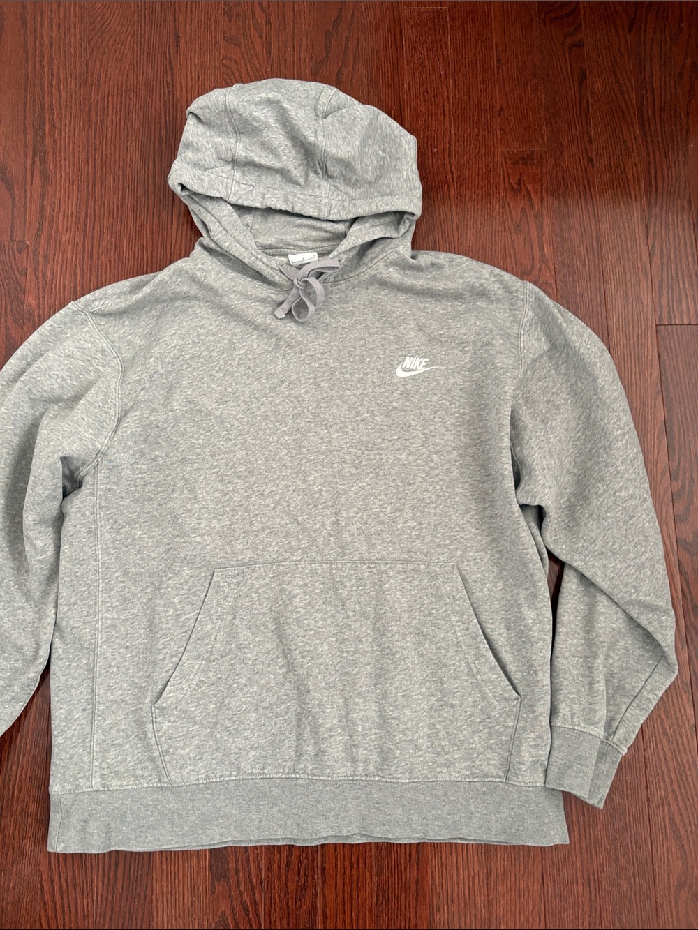 Nike Light Gray Pullover Hoodie with White Swoosh